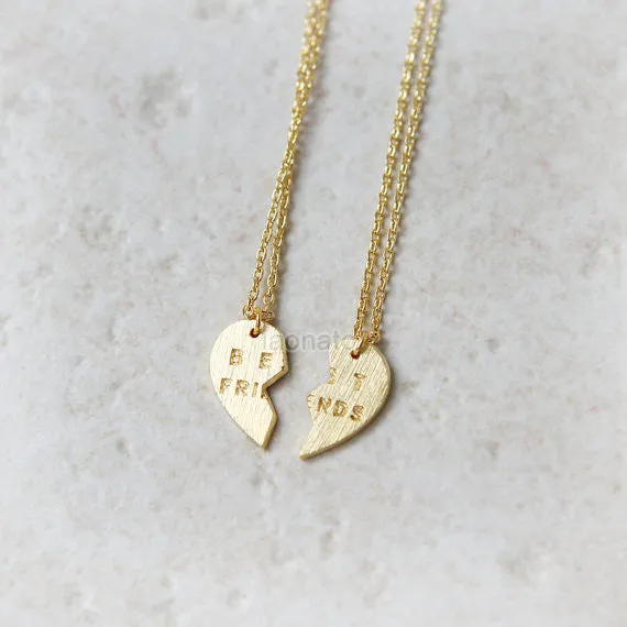 Split Heart Best Friends Necklace Set