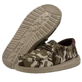 Camo Flag Hey Dude Boys' Wally Youth Slip On Shoes