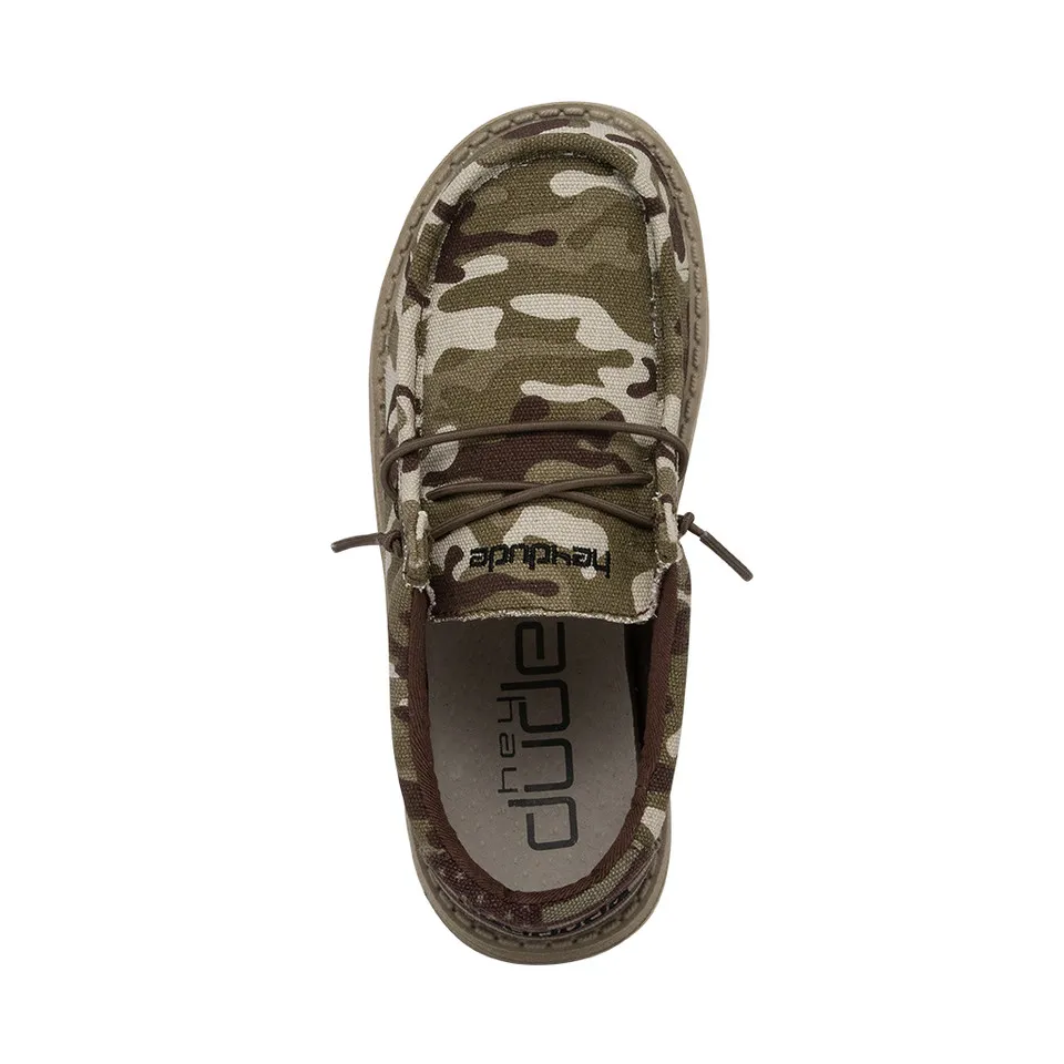 Camo Flag Hey Dude Boys' Wally Youth Slip On Shoes