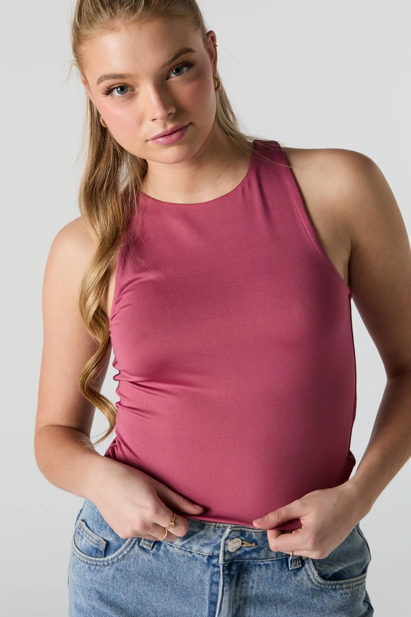 High Neck Tank with Contour Design