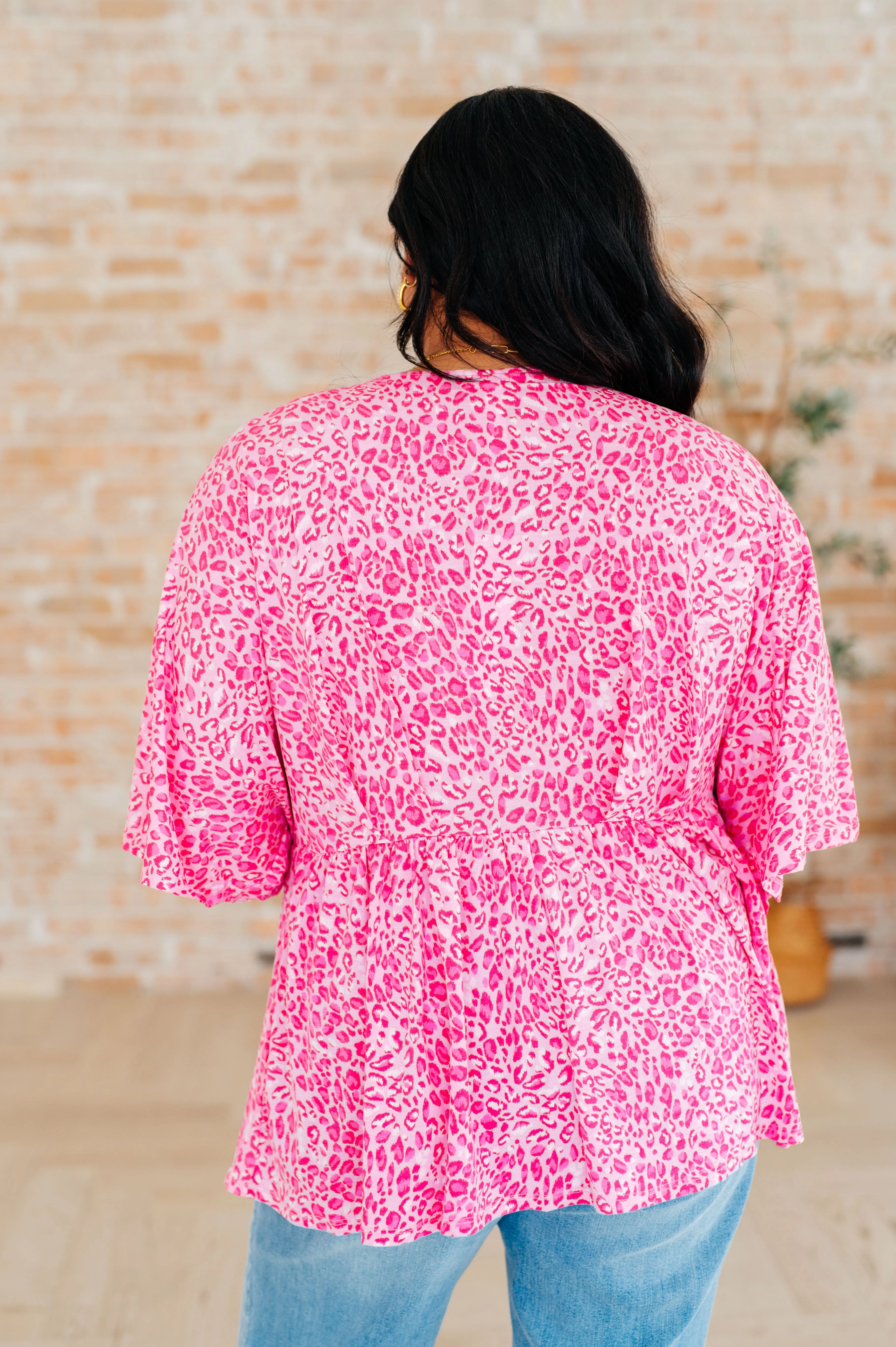 Pink Leopard Dreamer Peplum Top