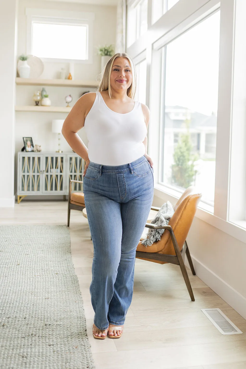 High Rise Pull On Slim Bootcut by Paula