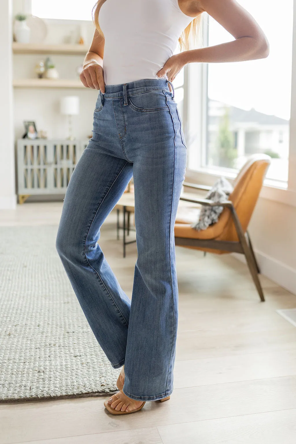 High Rise Pull On Slim Bootcut by Paula