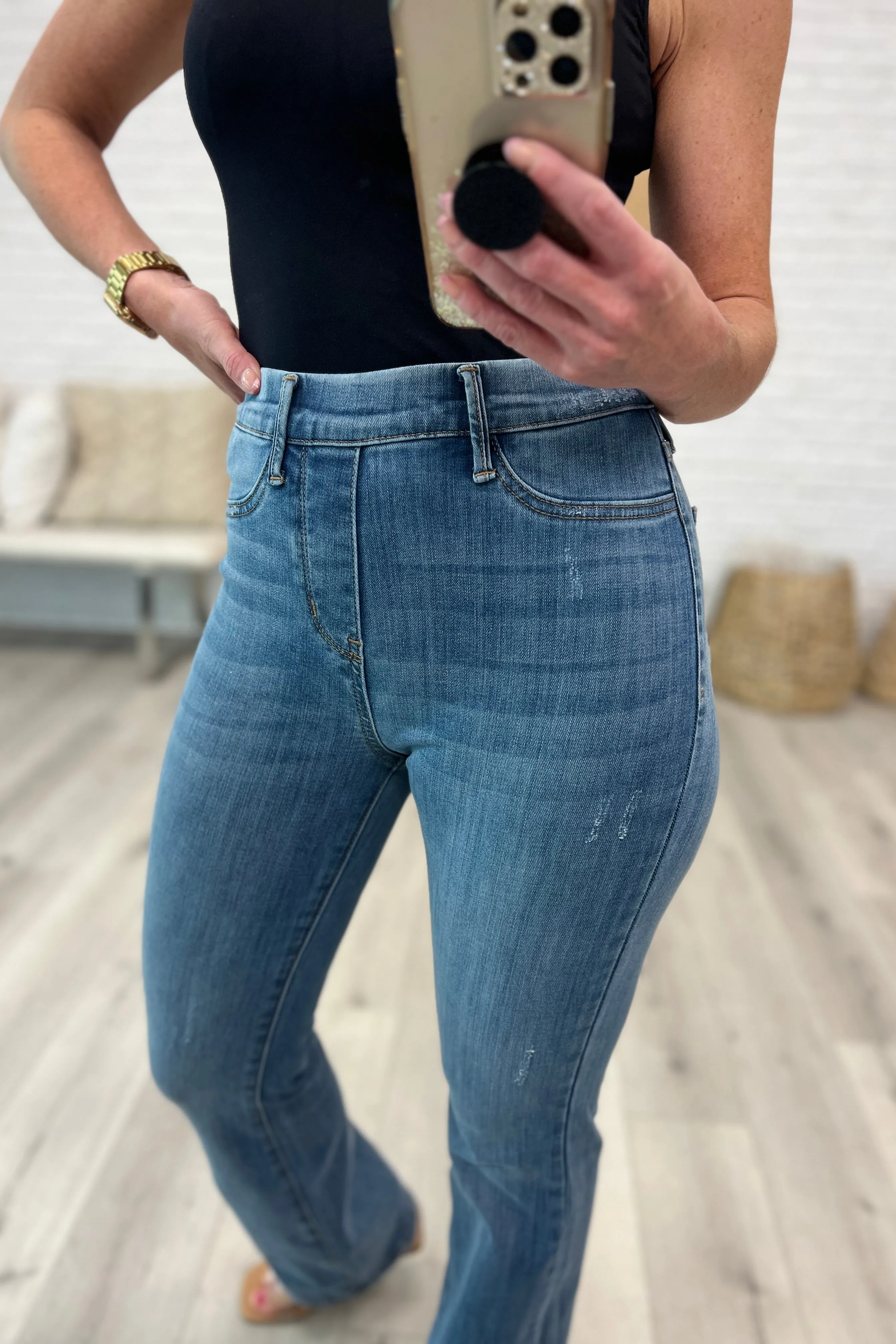 High Rise Pull On Slim Bootcut by Paula