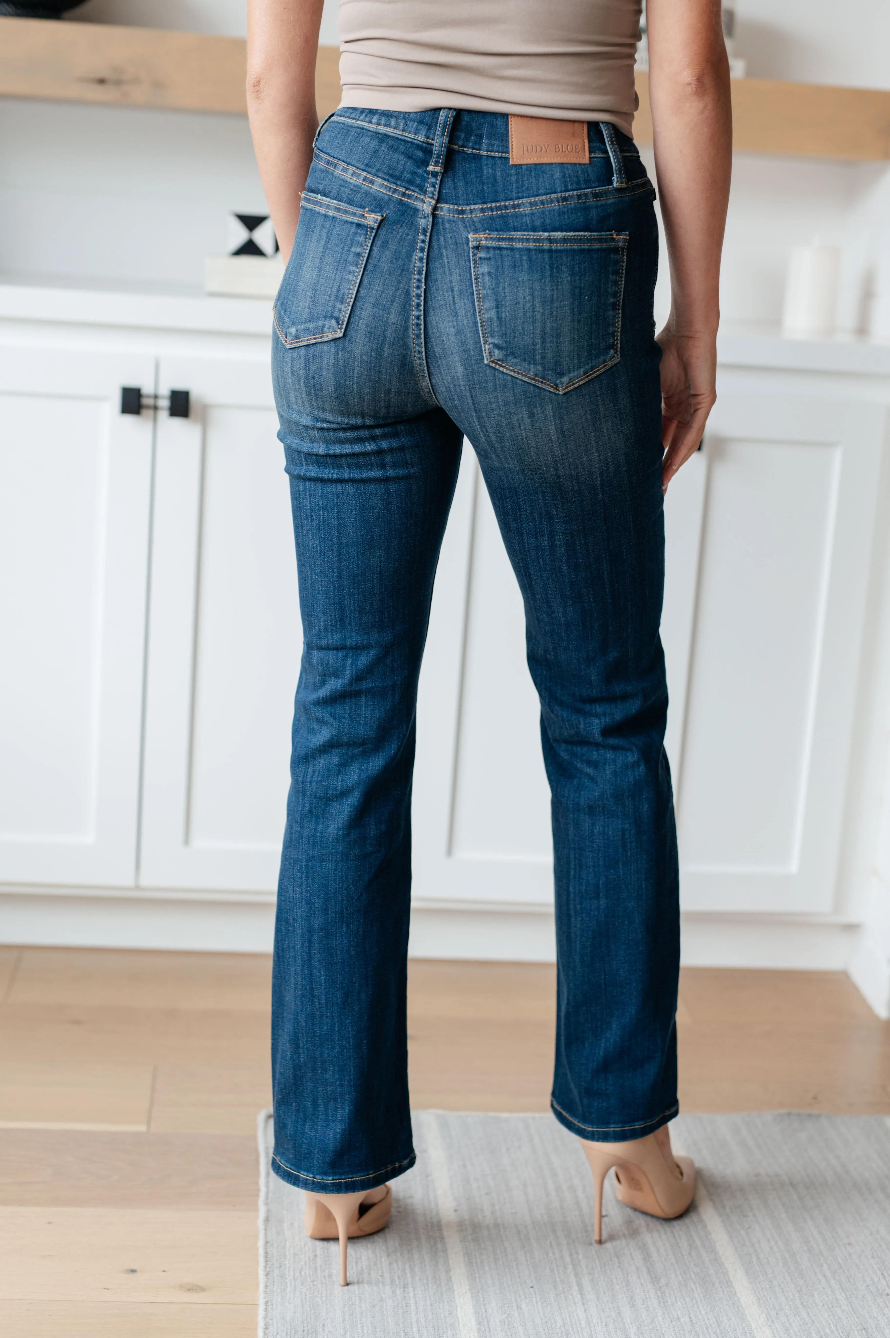 High Rise Pull On Slim Bootcut Jeans by Ricki