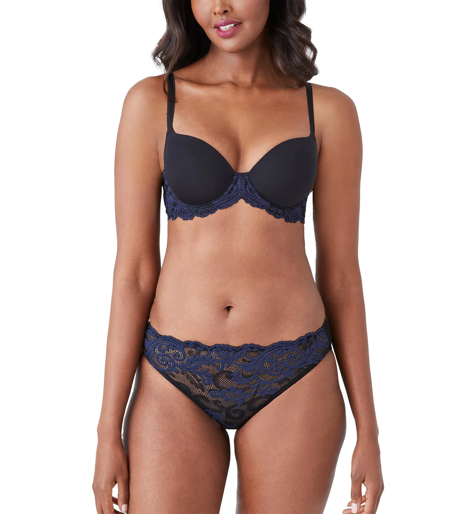 Instant Icon Contour Plunge Underwire Bra in Black Eclipse