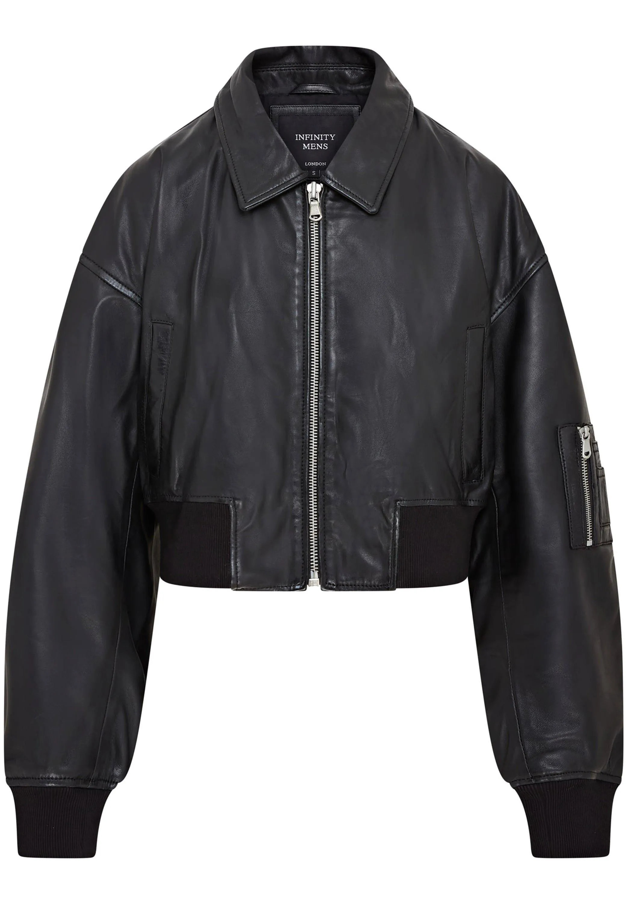 Leather Oversized Bomber Jacket