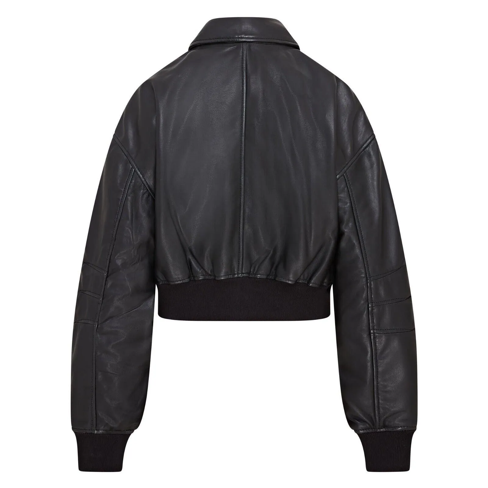 Leather Oversized Bomber Jacket