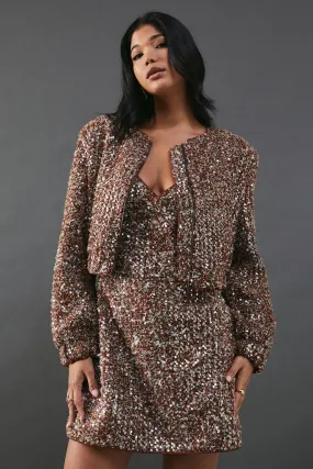 Sequin Cardigan Bomber