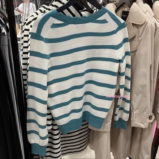 Stripes Long Sleeves Office Style Elegant Style Outlet