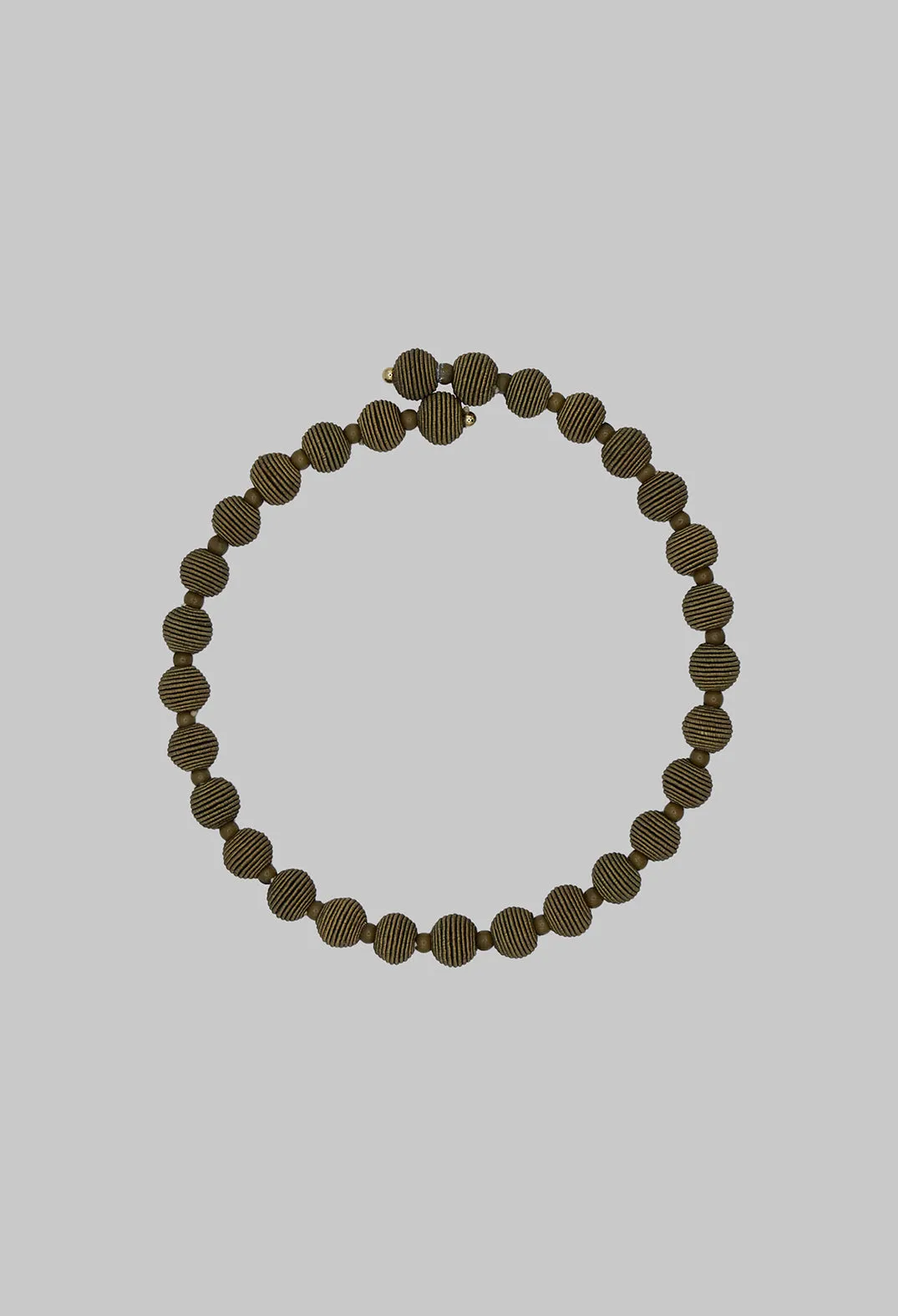 Springwire Woven Ball Necklace in Khaki