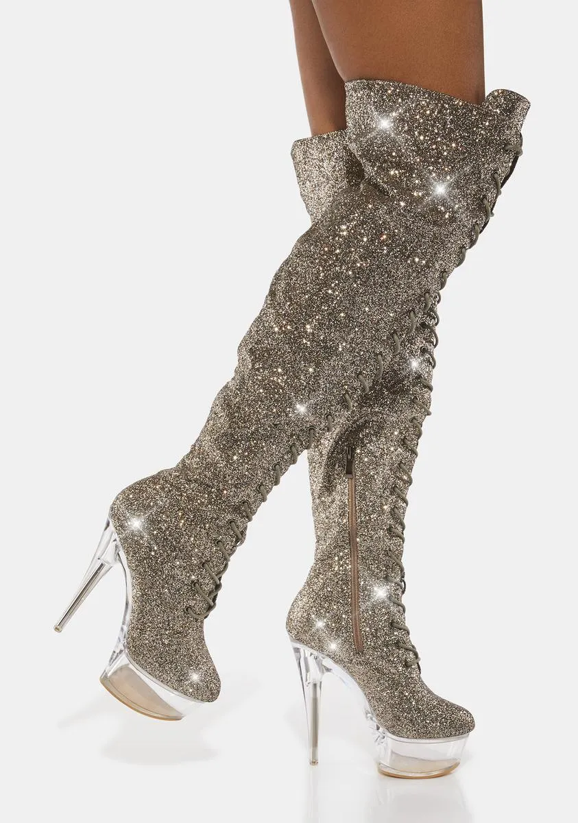 Knee High Boots with Glitter Xalapa