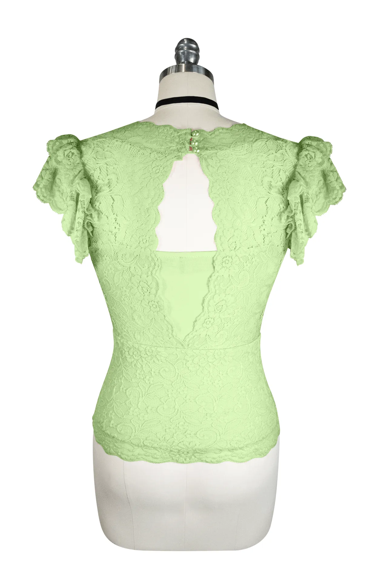 Green Lace Top La Luna Paris Lace Midi