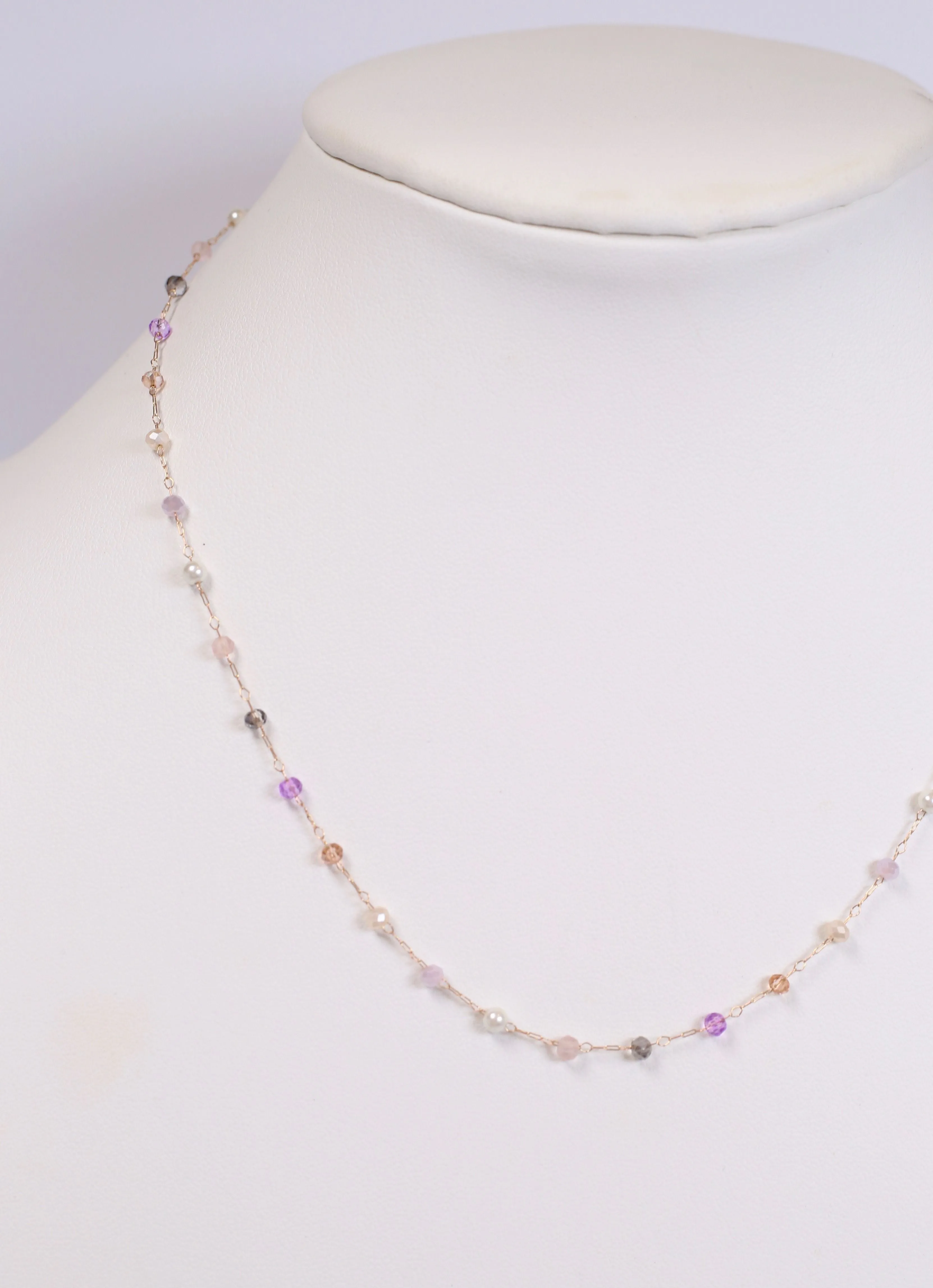 Orange Purple Beaded Necklace