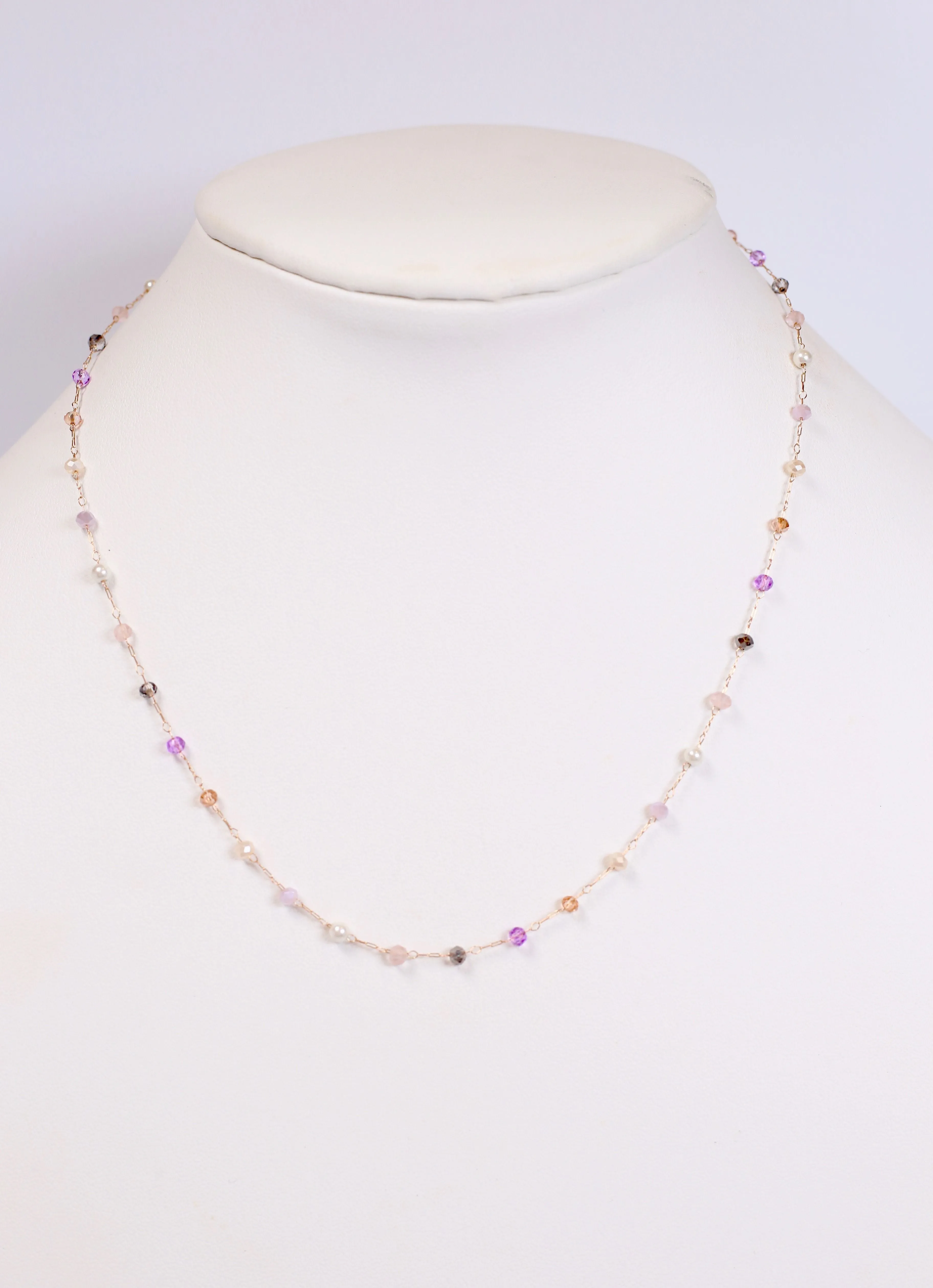 Orange Purple Beaded Necklace