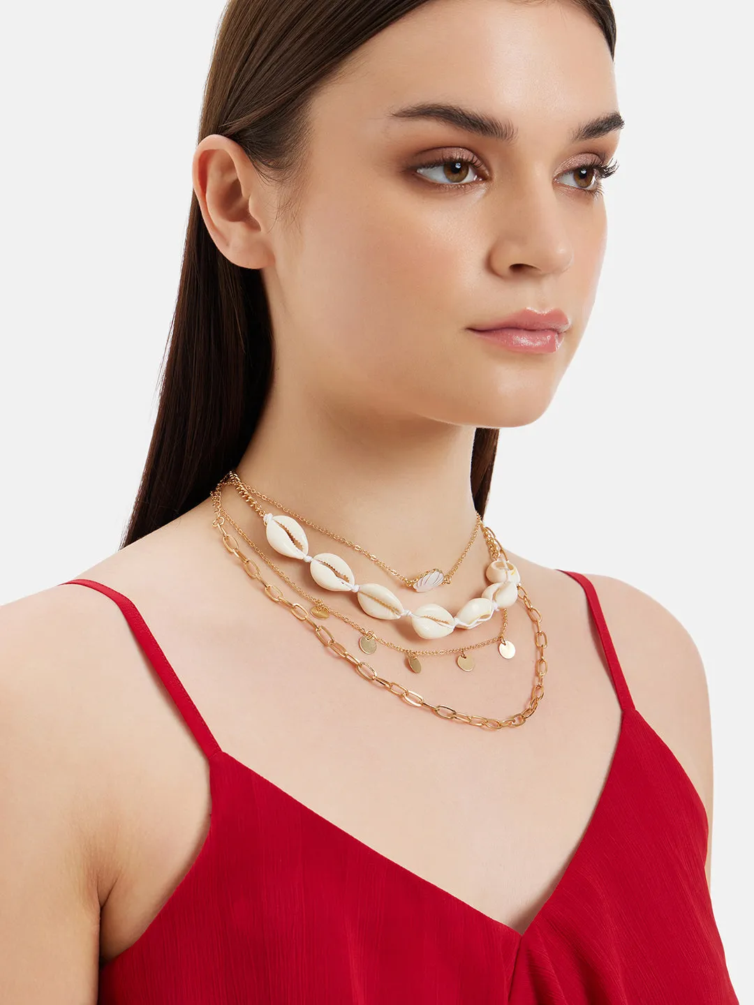 Multilayered Boho Shell Necklace