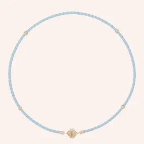 Light Blue Aspen Leather Mini Necklace