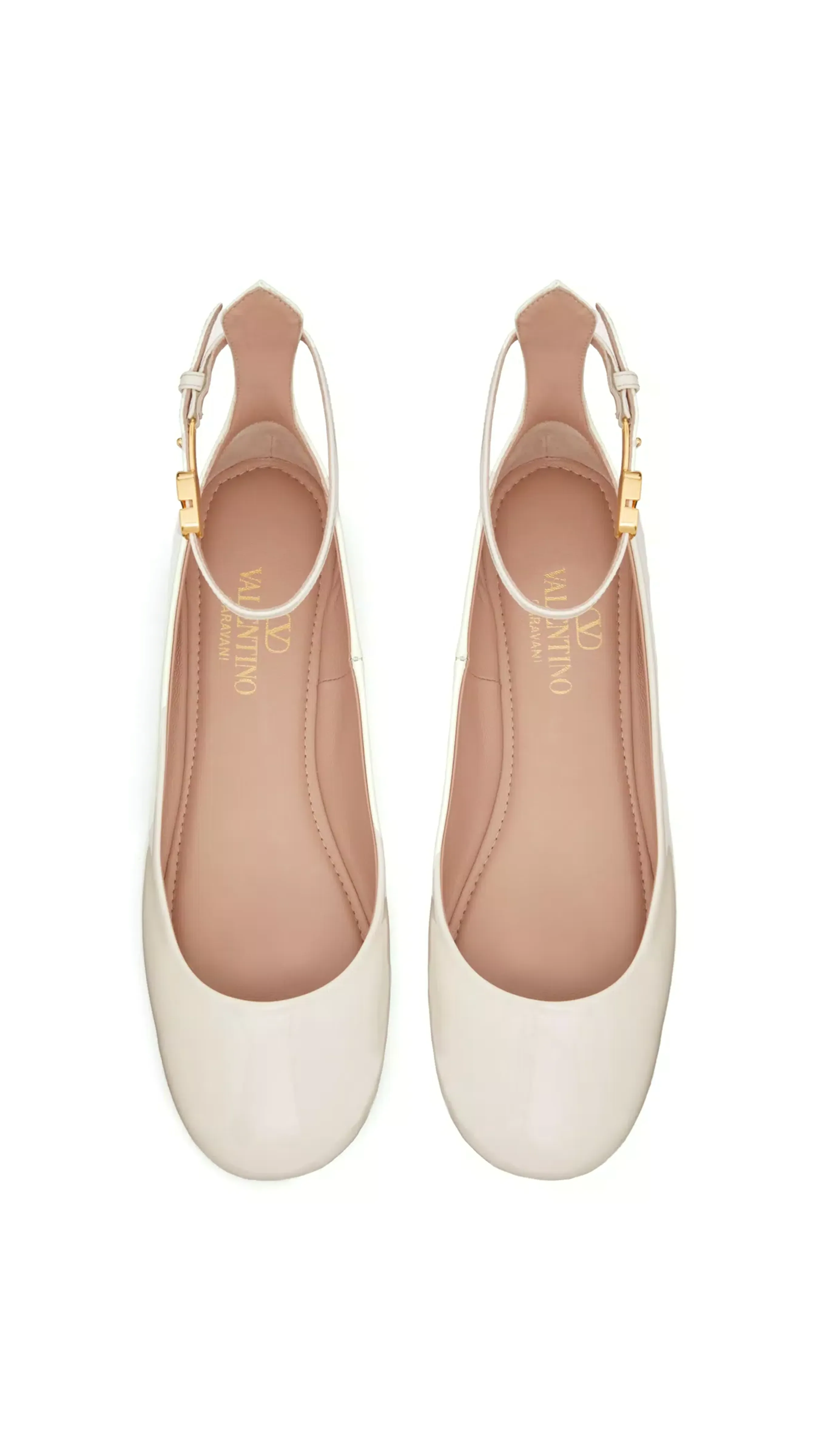 Tan-Go Patent Leather Ballerina Light Ivory