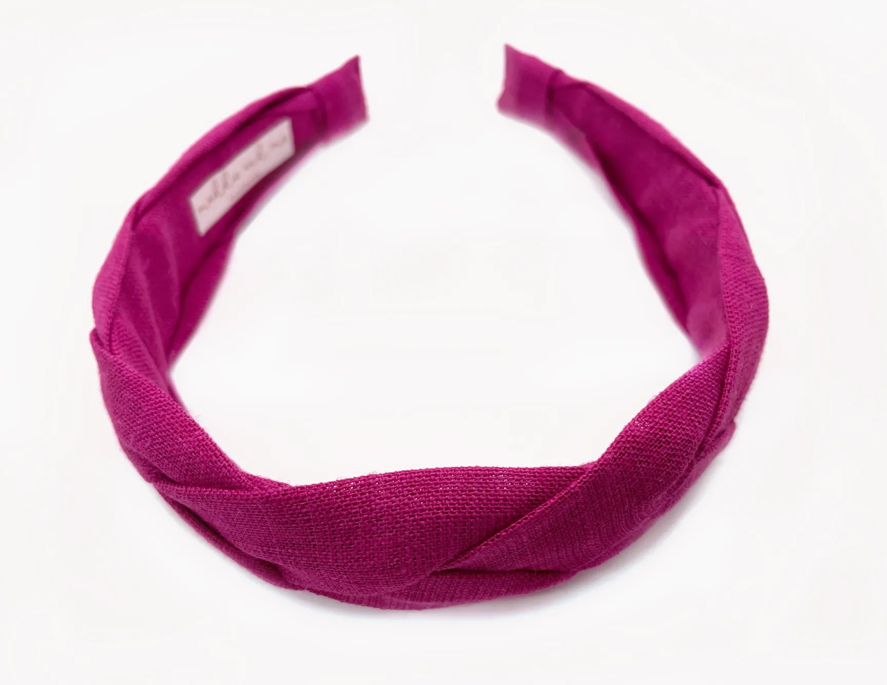 Berry Pink Linen Braided Headband