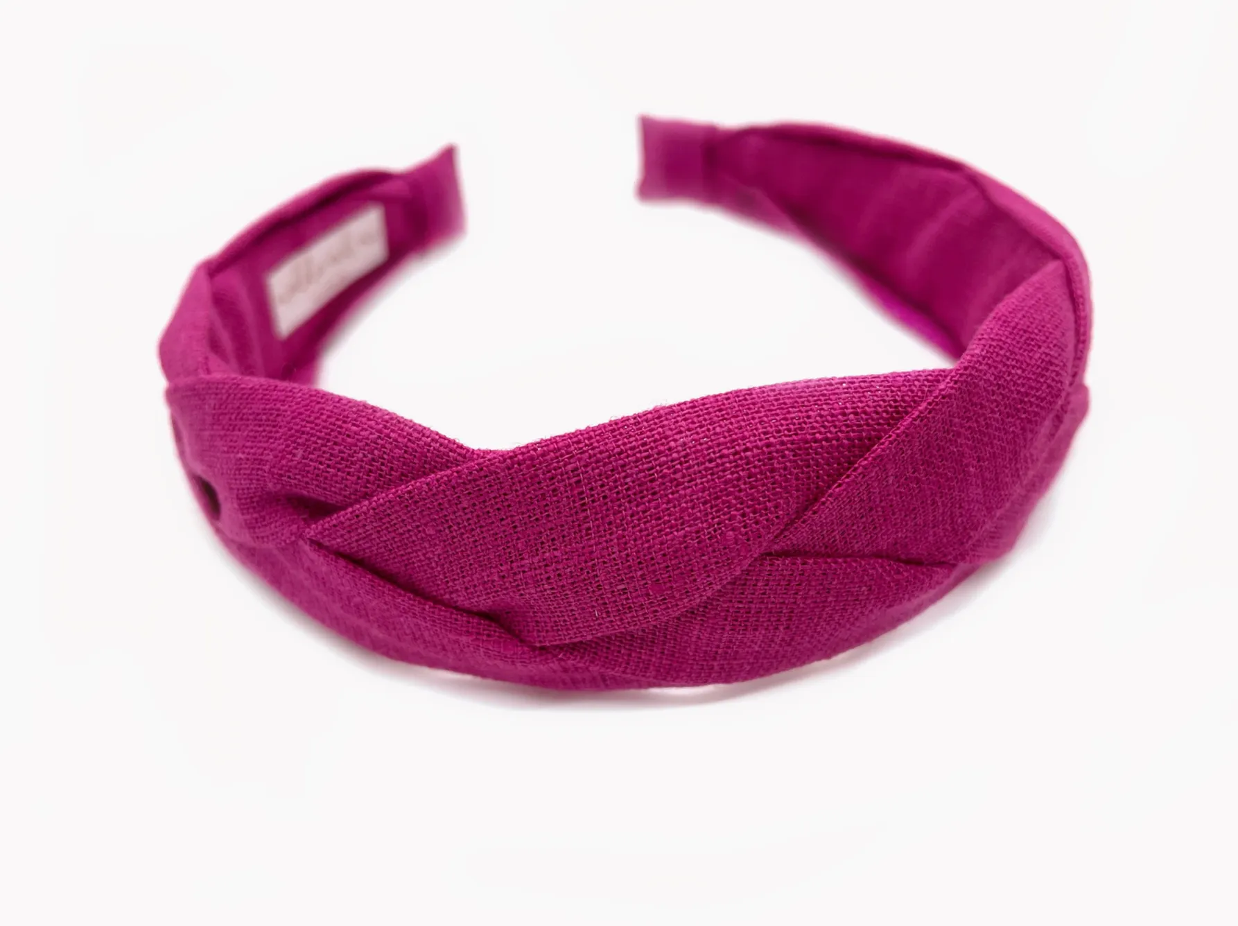 Berry Pink Linen Braided Headband