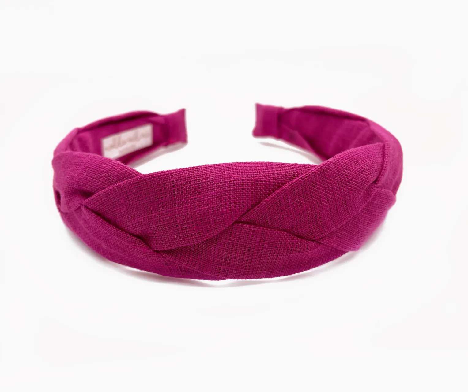 Berry Pink Linen Braided Headband