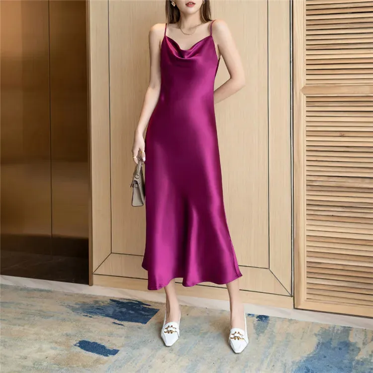 Satin Spaghetti Strap Dress