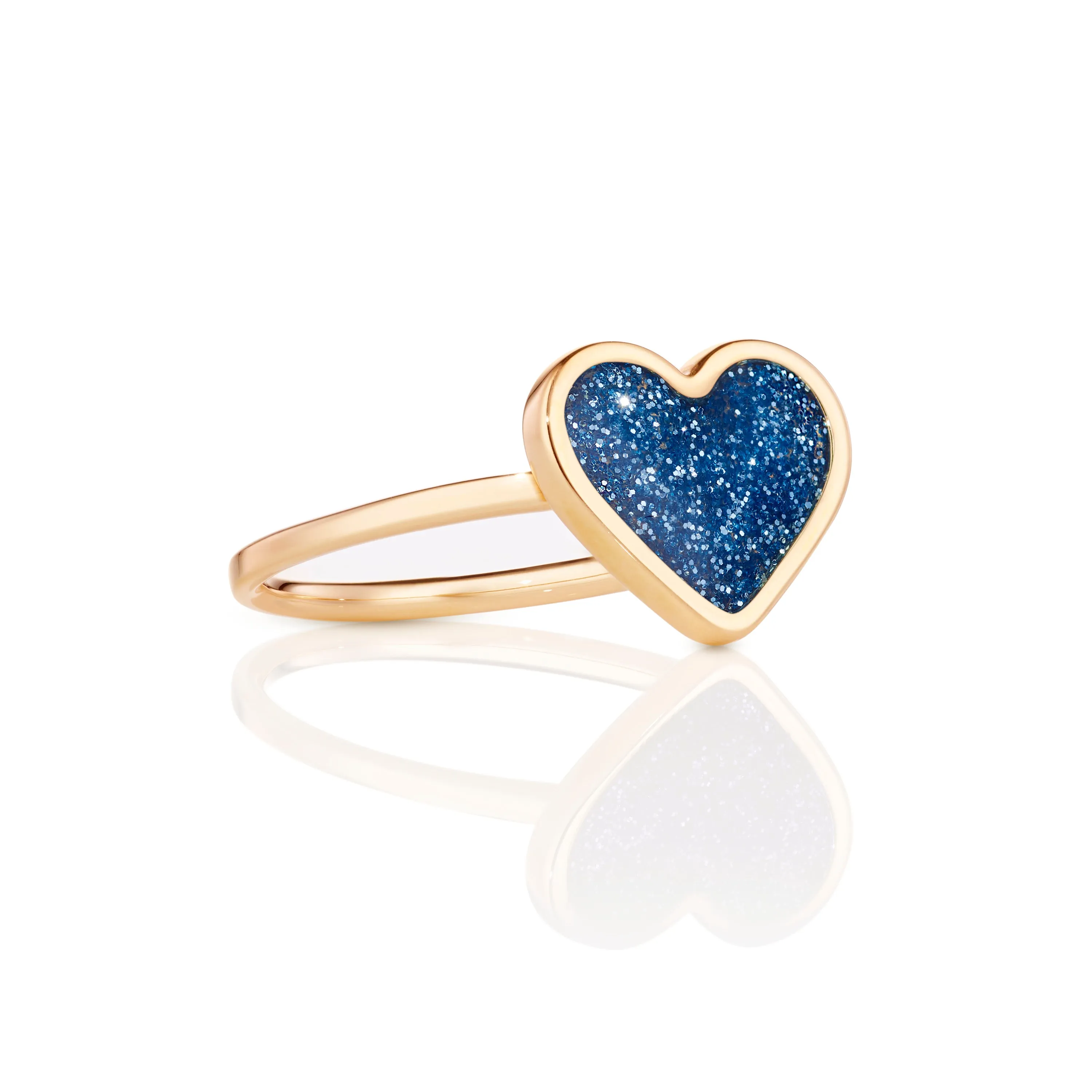 Yellow Gold Love Sticker Ring with Enamel