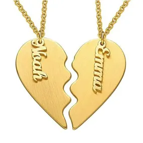 Personalized Heart Matching Necklaces