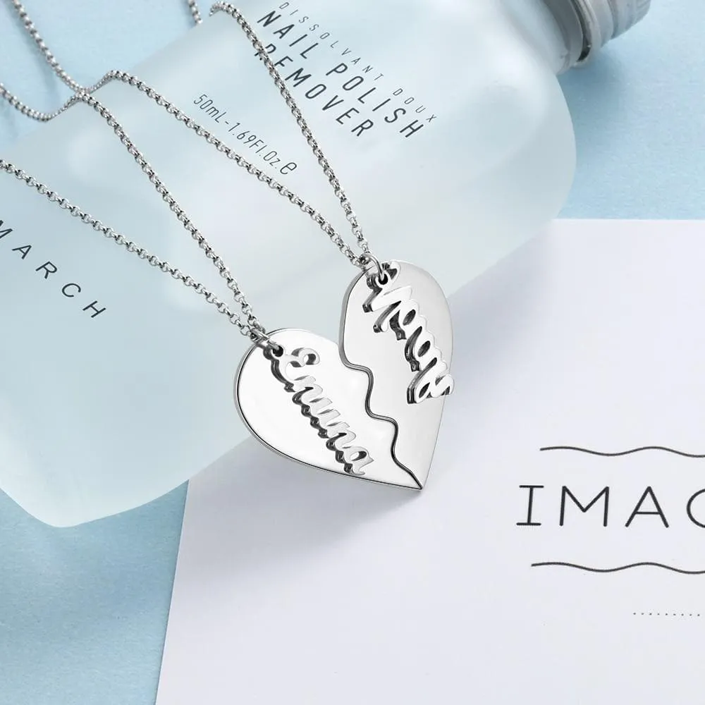 Personalized Heart Matching Necklaces