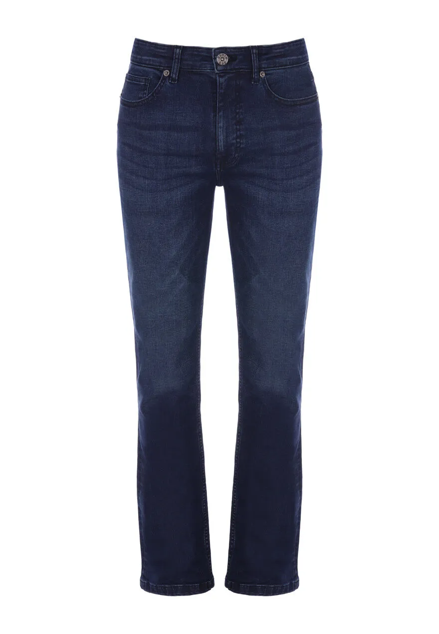 Men's Dark Blue Bootcut Jeans