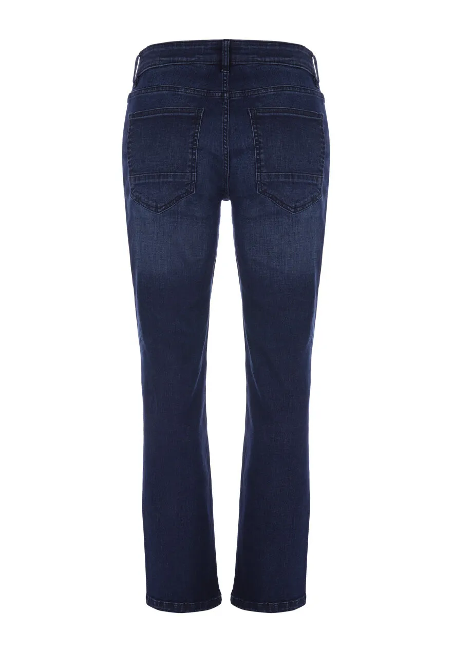 Men's Dark Blue Bootcut Jeans