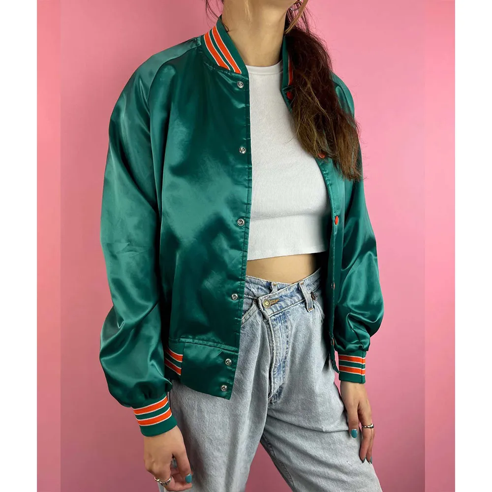 Miami Dolphins 90s Bomber Satin Jacket