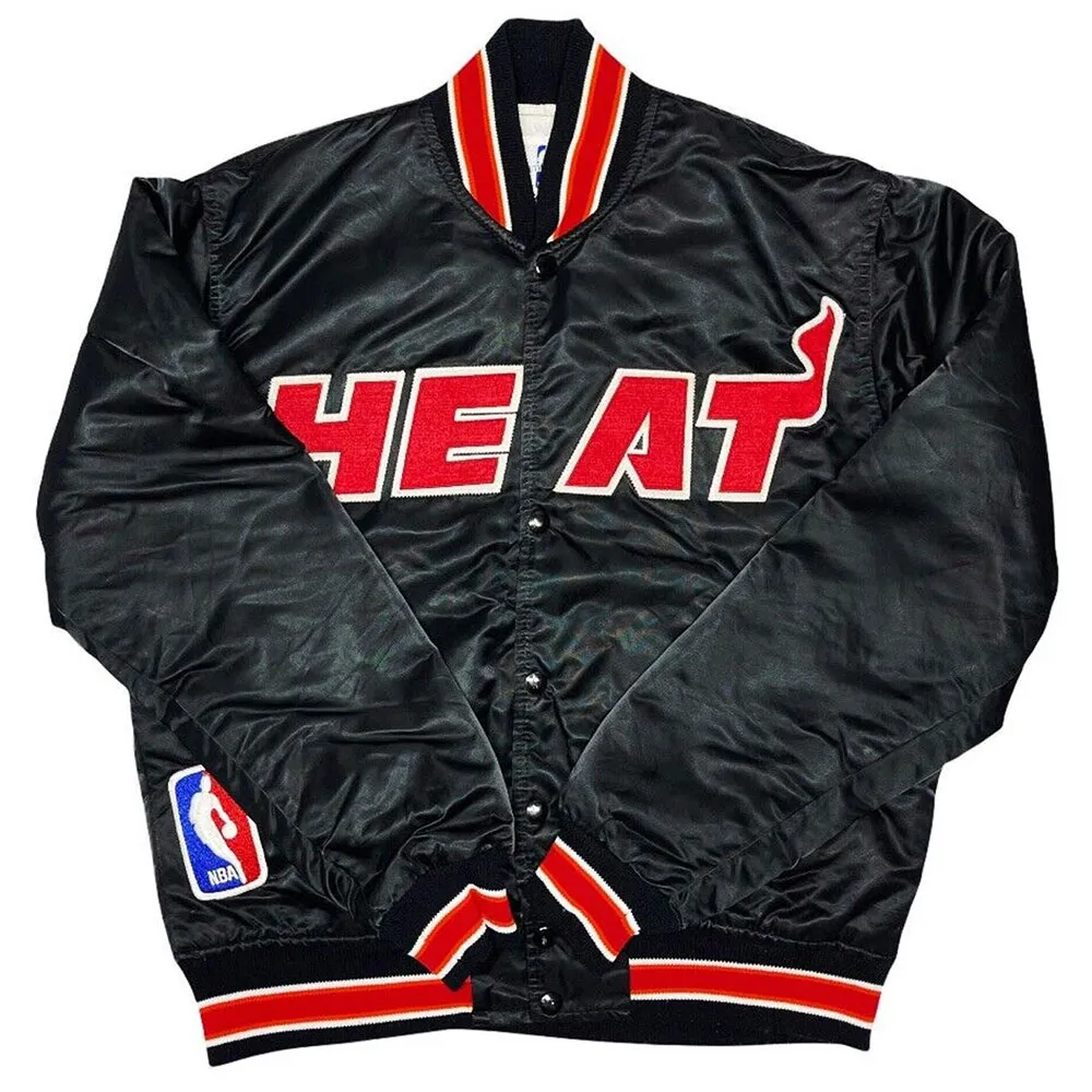 Miami Heat Black Satin 90s Jacket