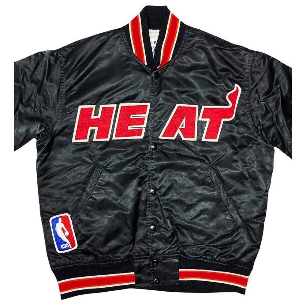 Miami Heat Black Satin 90s Jacket