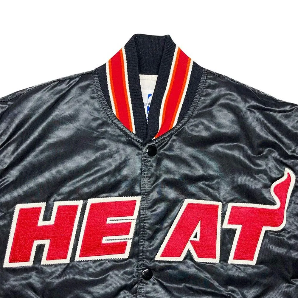 Miami Heat Black Satin 90s Jacket