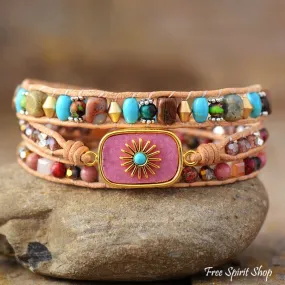 Sun Charm Beaded Bracelet