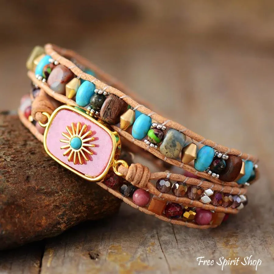 Sun Charm Beaded Bracelet