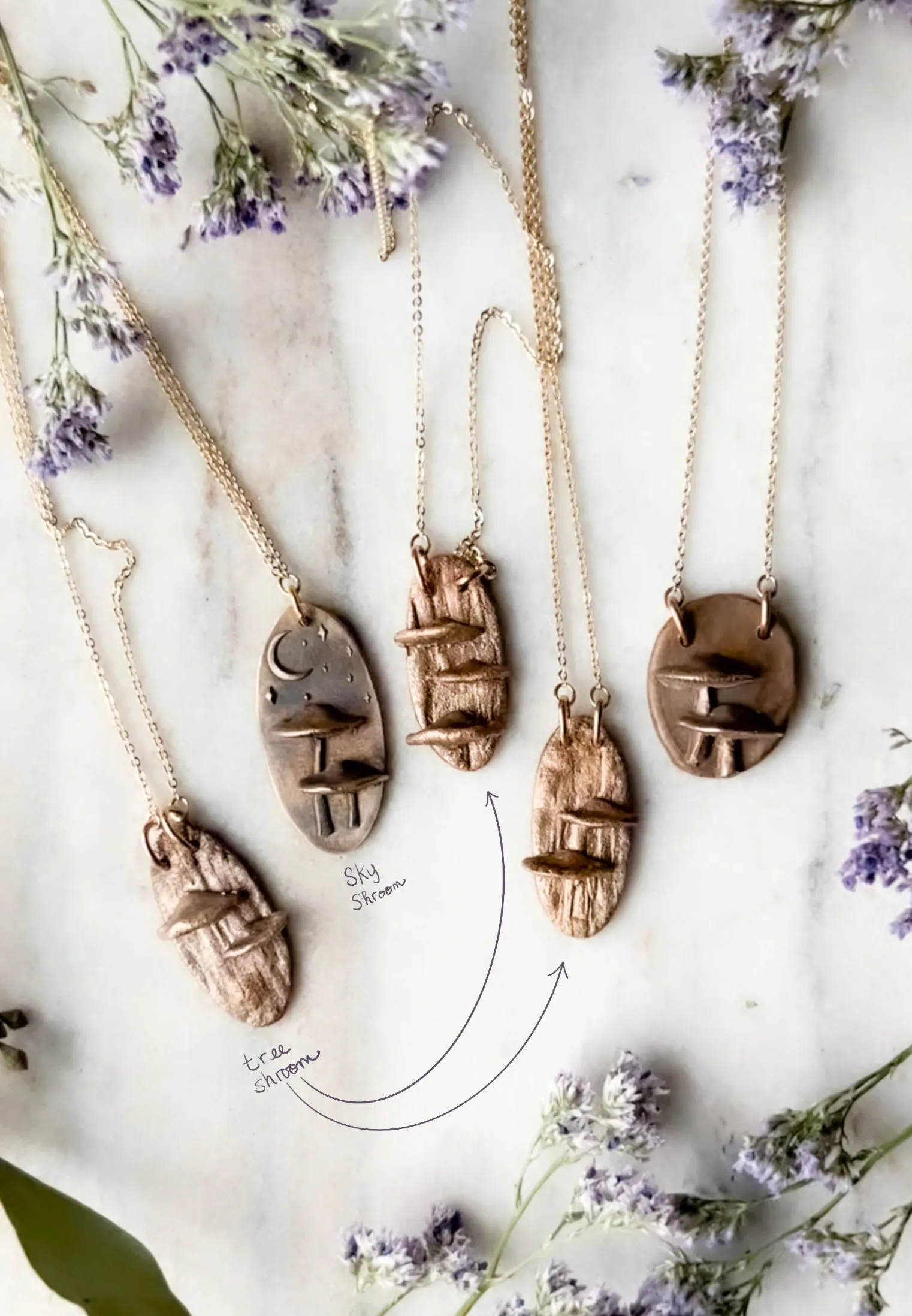 Mushroom necklaces