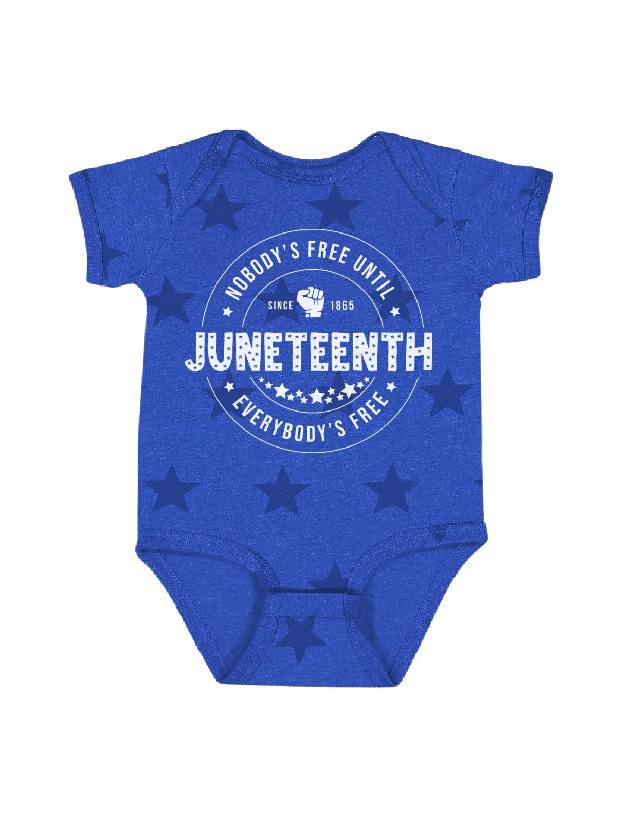 Juneteenth Baby Bodysuits - Red, Blue, Gray, & Natural Stars