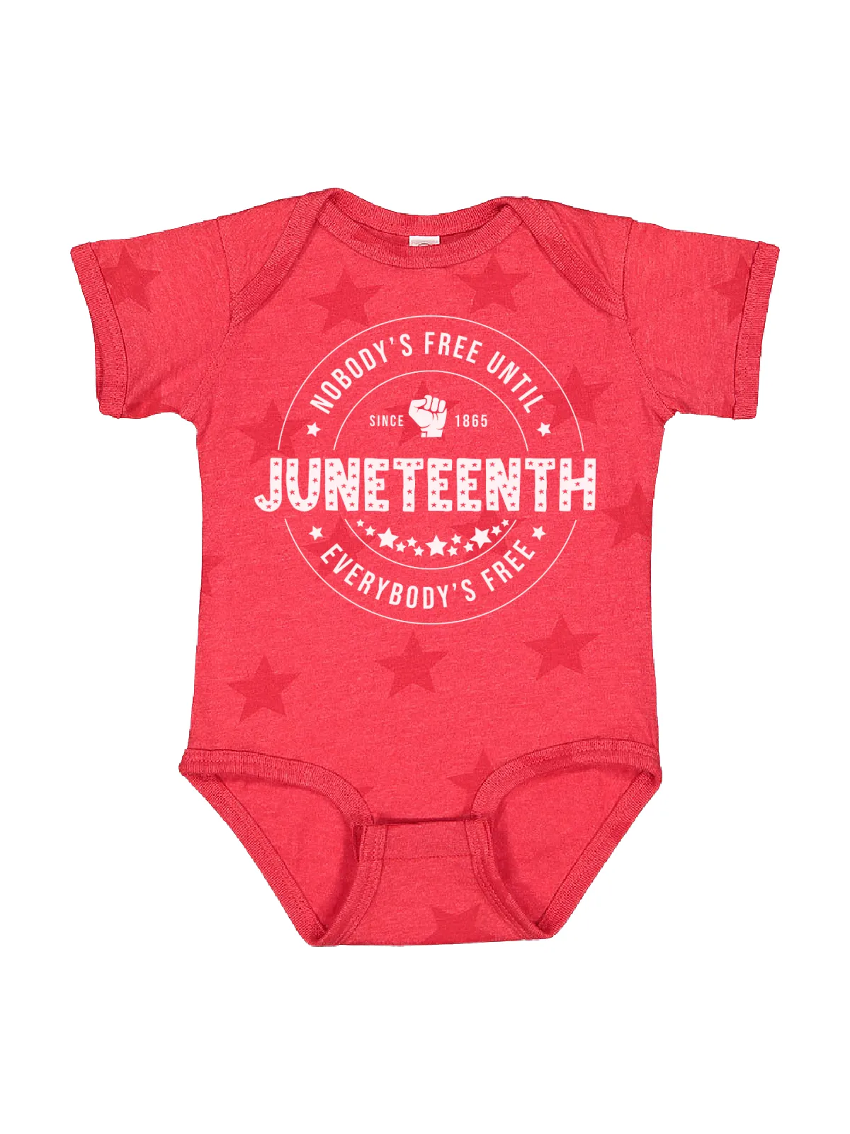 Juneteenth Baby Bodysuits - Red, Blue, Gray, & Natural Stars