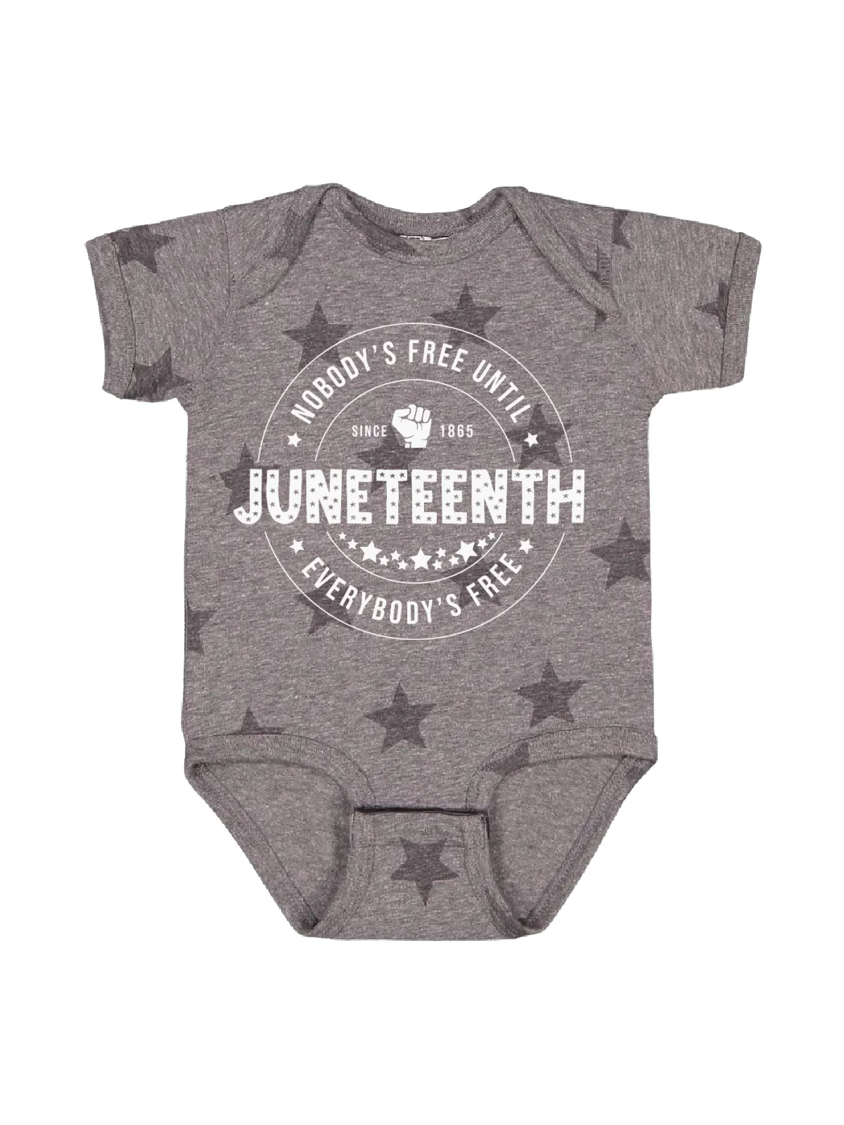 Juneteenth Baby Bodysuits - Red, Blue, Gray, & Natural Stars