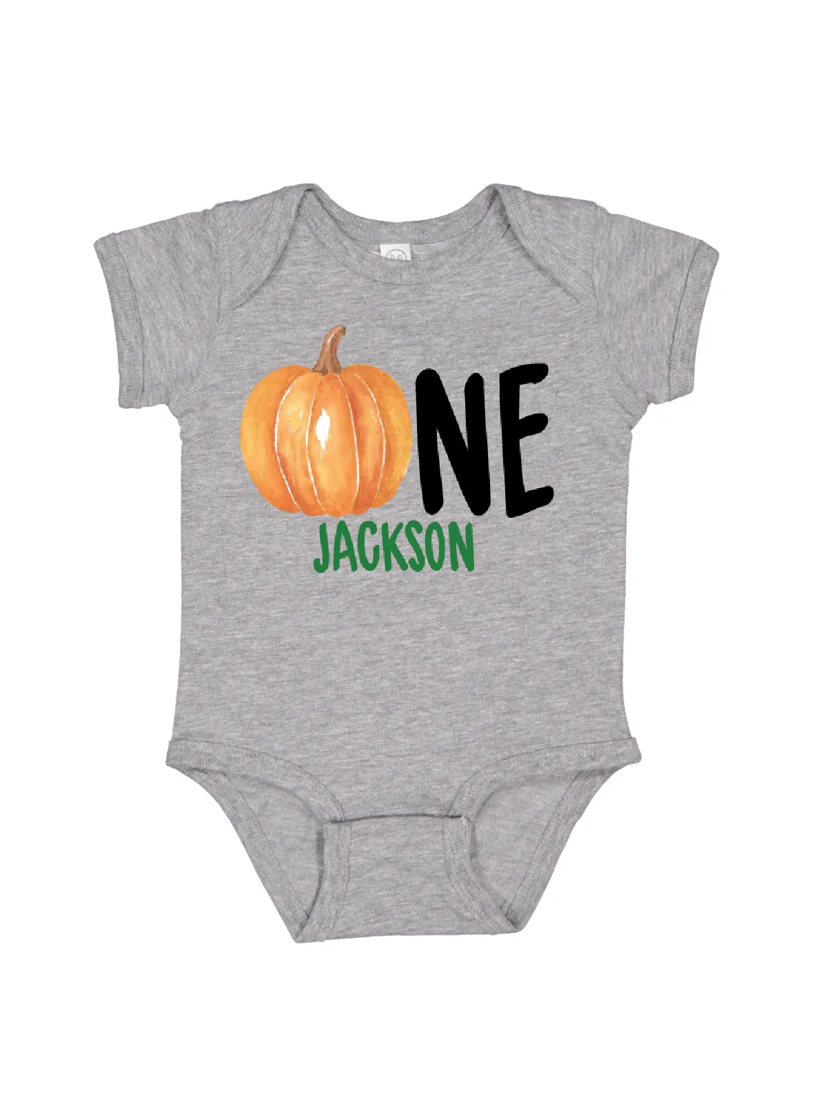 ONE Pumpkin Bodysuits- White, Heather Gray, Black