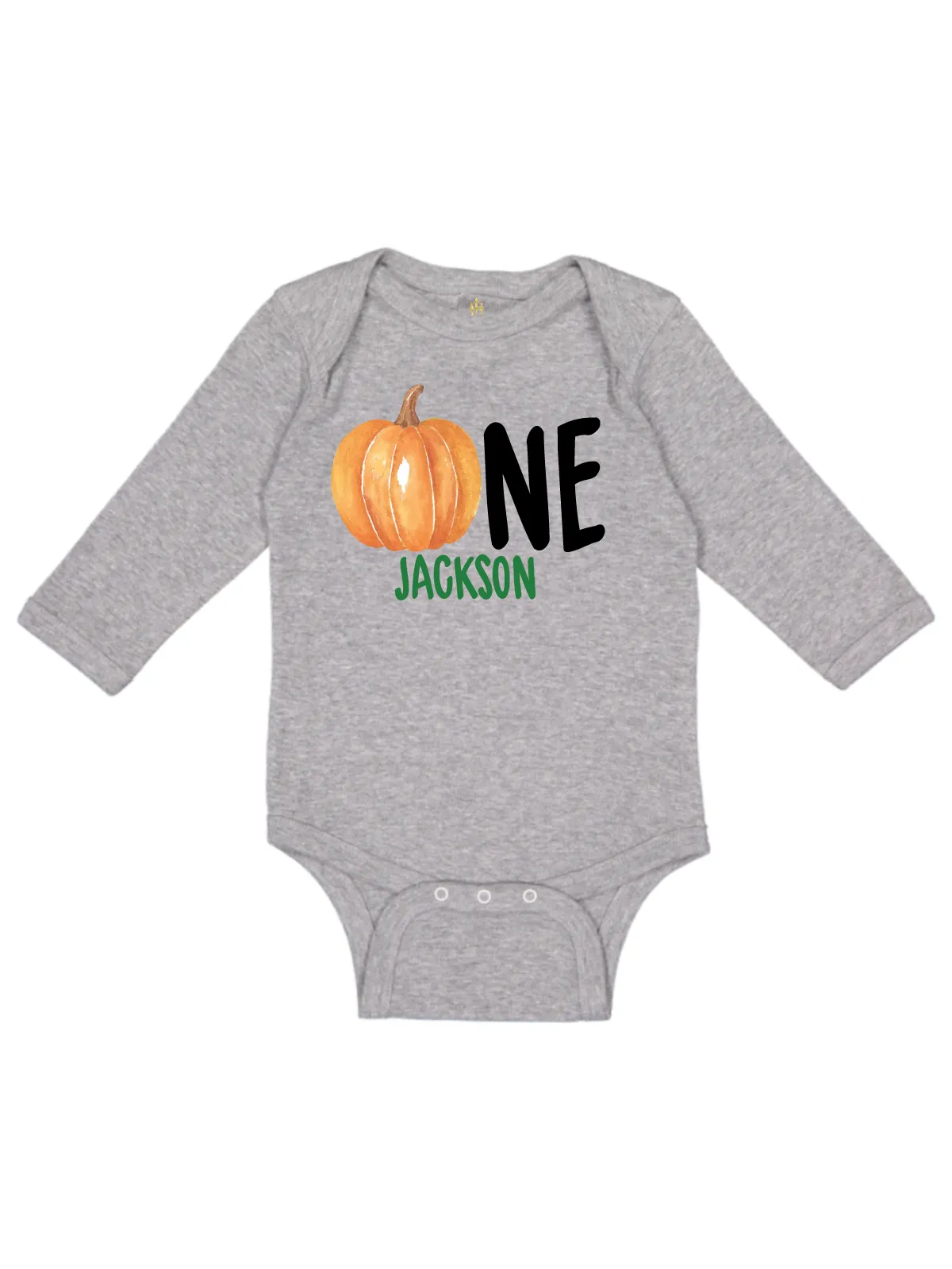 ONE Pumpkin Bodysuits- White, Heather Gray, Black