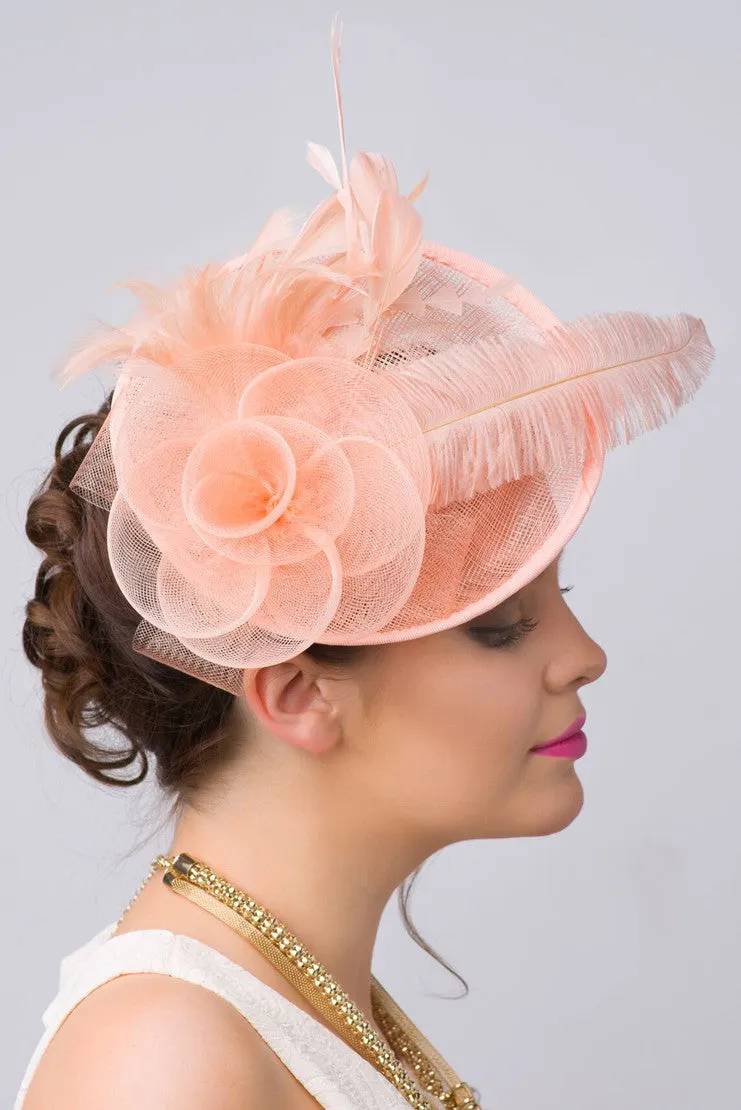 Stylish Peach Fascinator by Kate