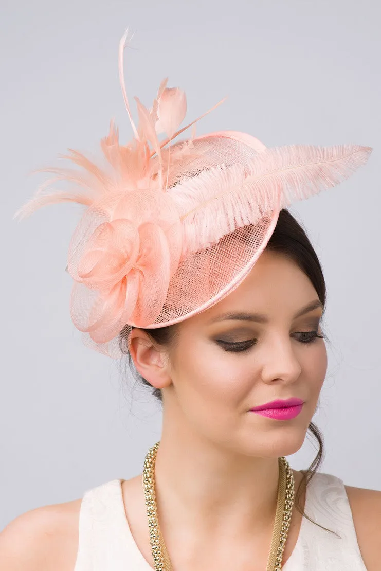 Stylish Peach Fascinator by Kate