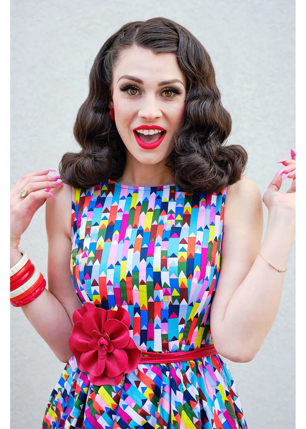 Pencils Midi 50's Swing Dress in Multi