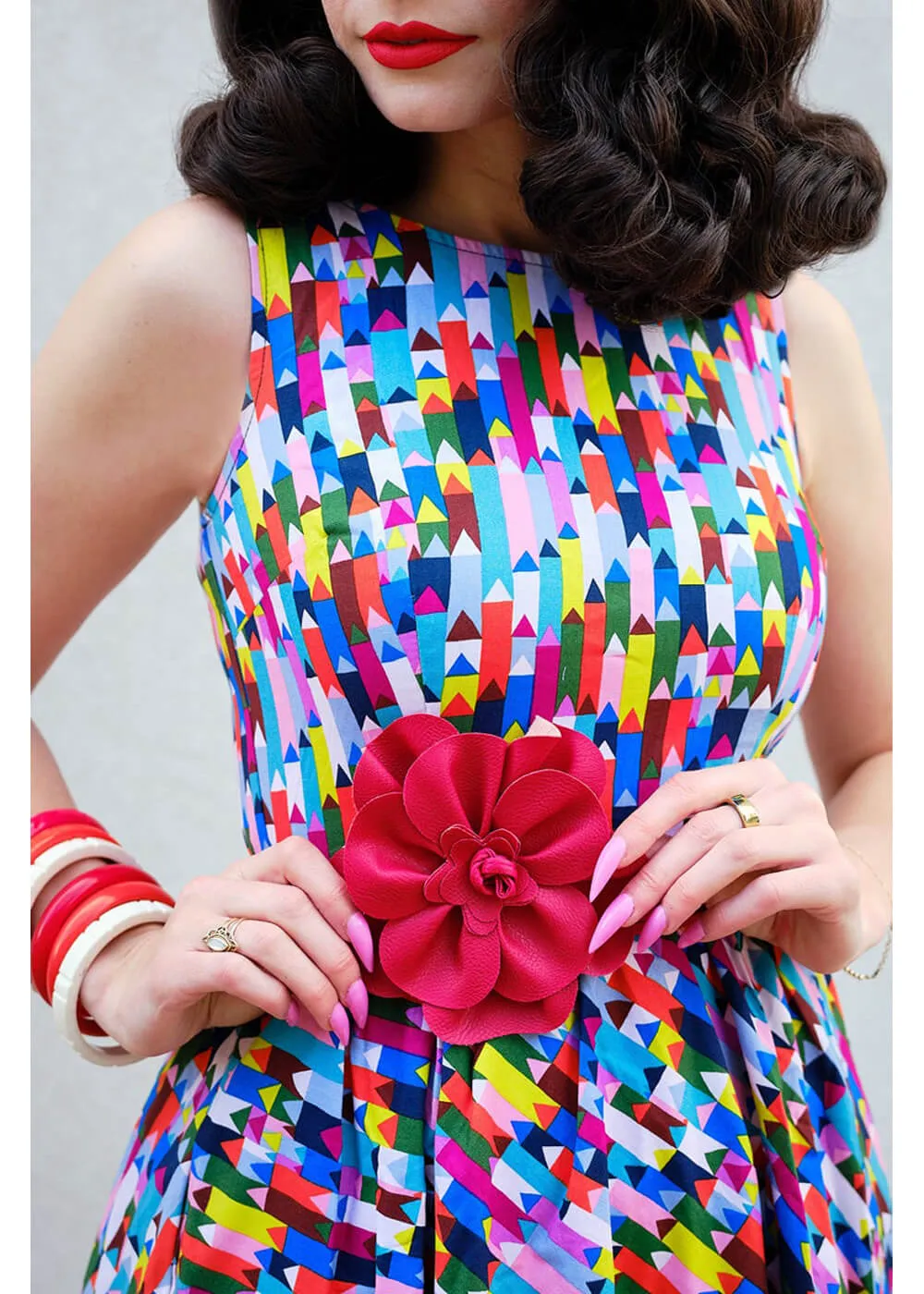 Pencils Midi 50's Swing Dress in Multi