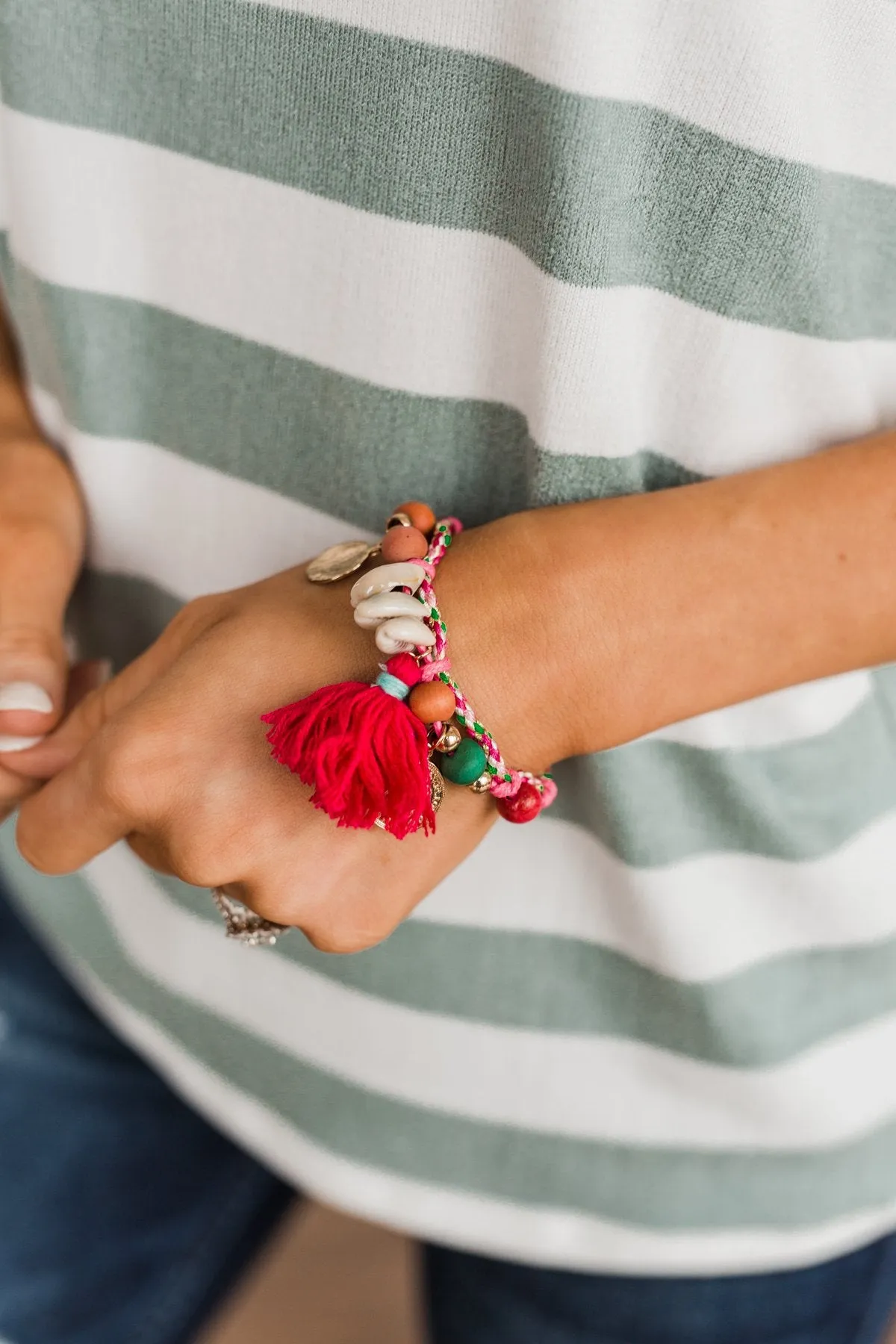 Vibrant Pink Braided Bracelet