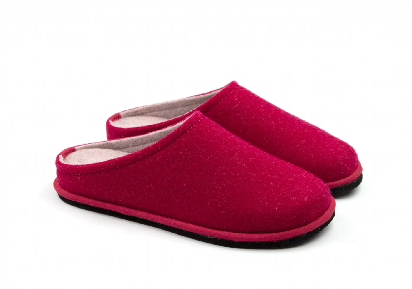 Lowenweiss Women's Felted Wool Cherry Pink Slippers 6800BC 916 940