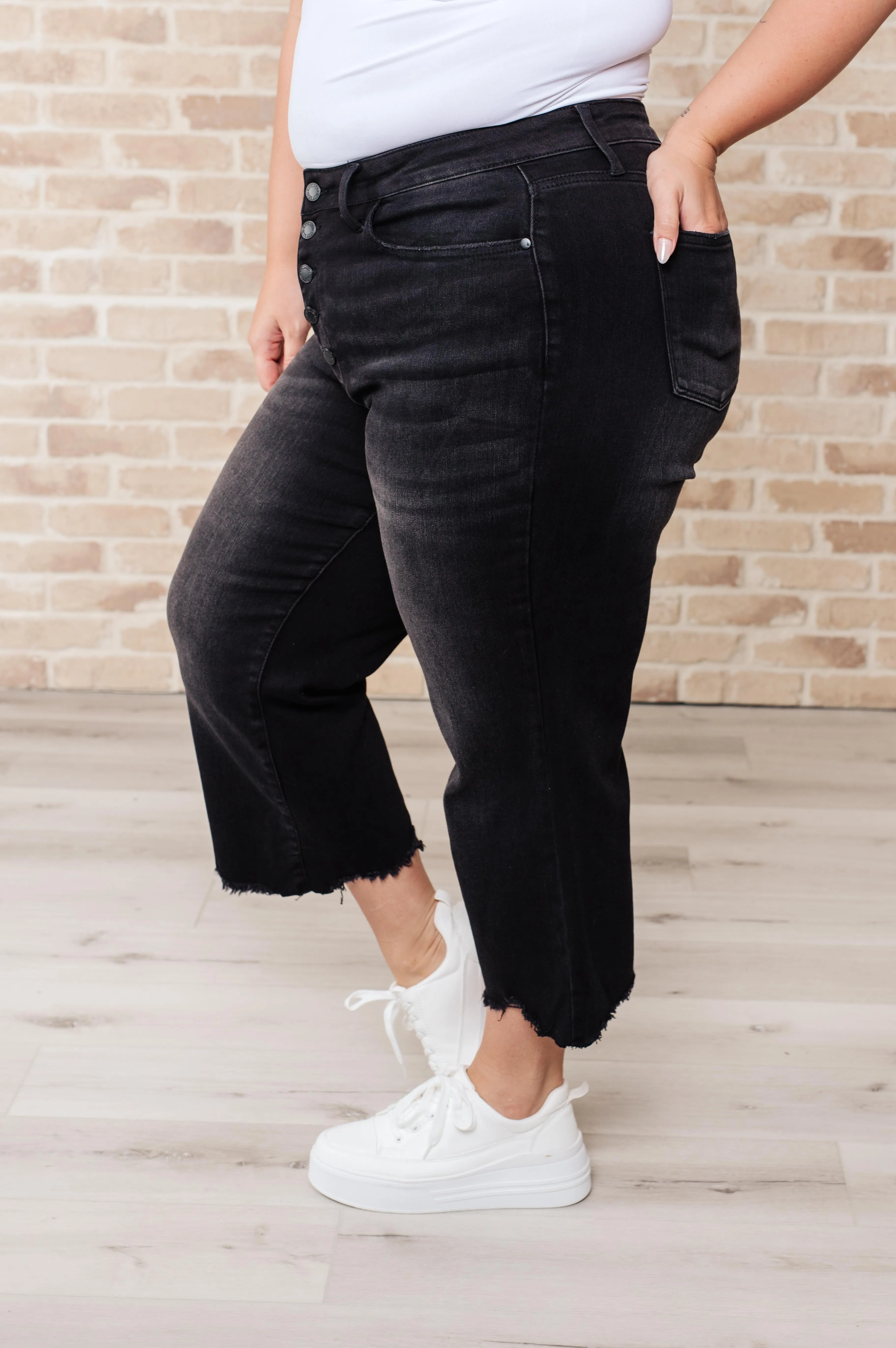 High Rise Wide Leg Crop Jeans